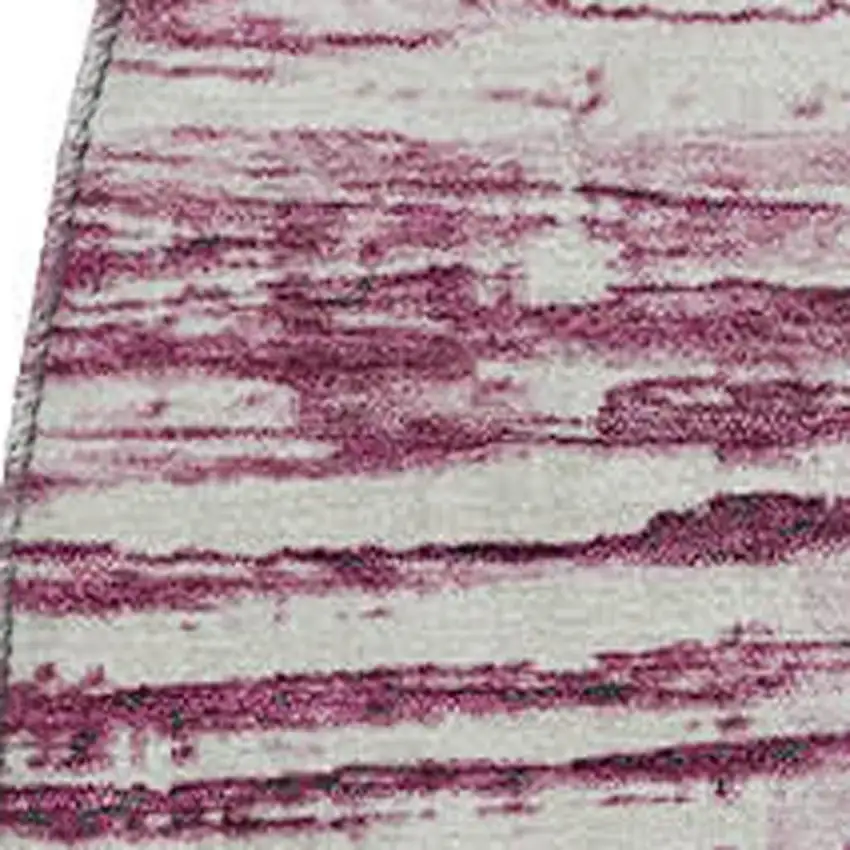 8' Blush And Ivory Striped Washable Round Rug With UV Protection Photo 4