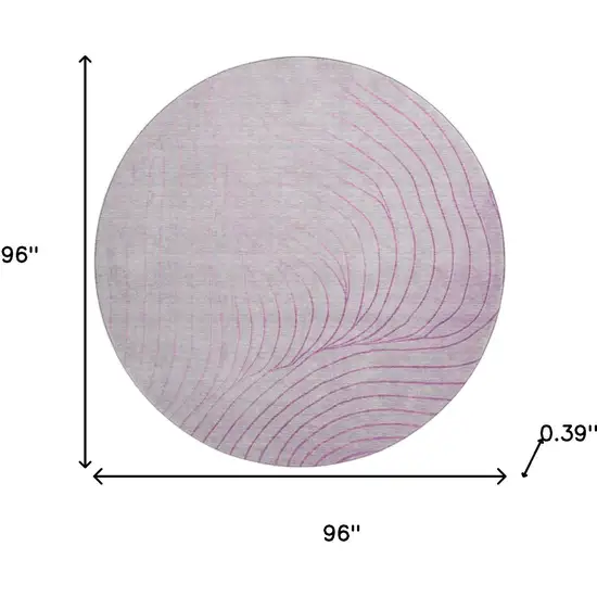 8' Blush And Linen Abstract Washable Round Rug With UV Protection Photo 8