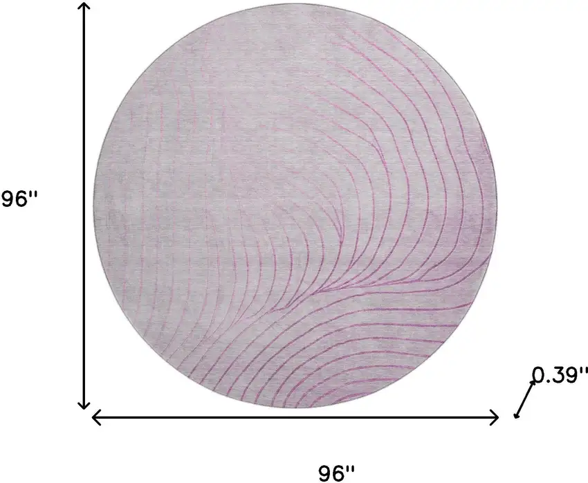 8' Blush And Linen Abstract Washable Round Rug With UV Protection Photo 8