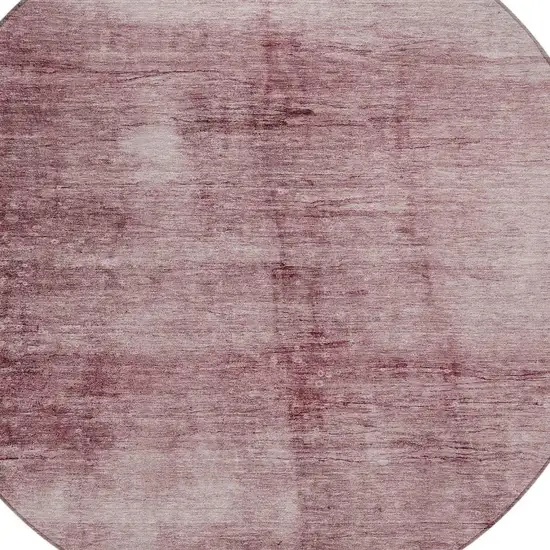 8' Blush And Mauve Round Abstract Washable Indoor Outdoor Area Rug Photo 4
