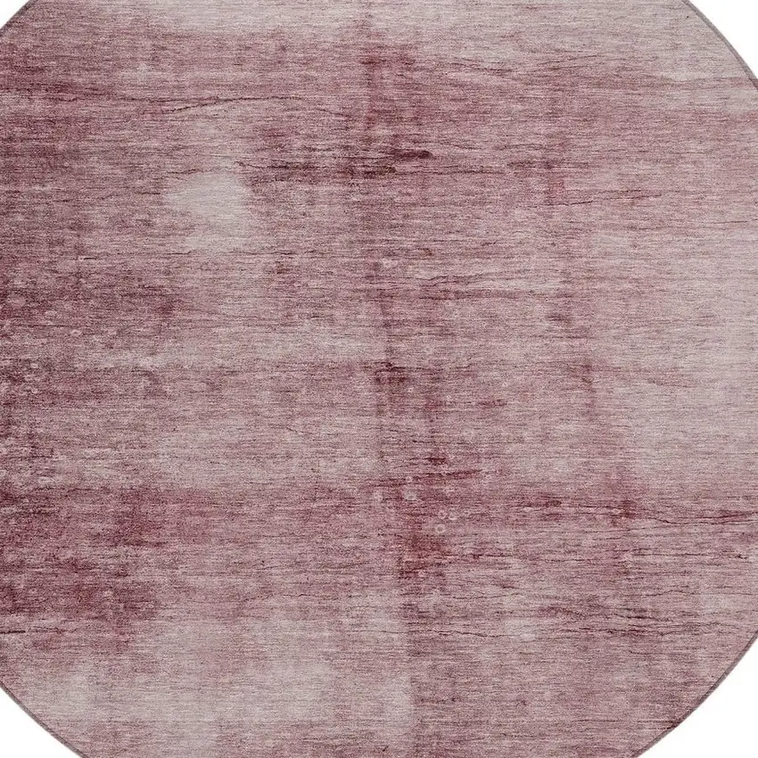 8' Blush And Mauve Round Abstract Washable Indoor Outdoor Area Rug Photo 4