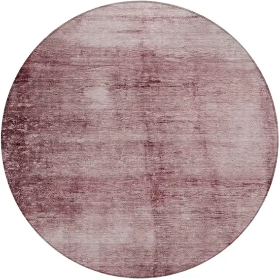 8' Blush And Mauve Round Abstract Washable Indoor Outdoor Area Rug Photo 1