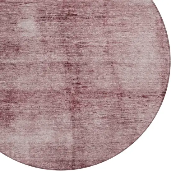 8' Blush And Mauve Round Abstract Washable Indoor Outdoor Area Rug Photo 9