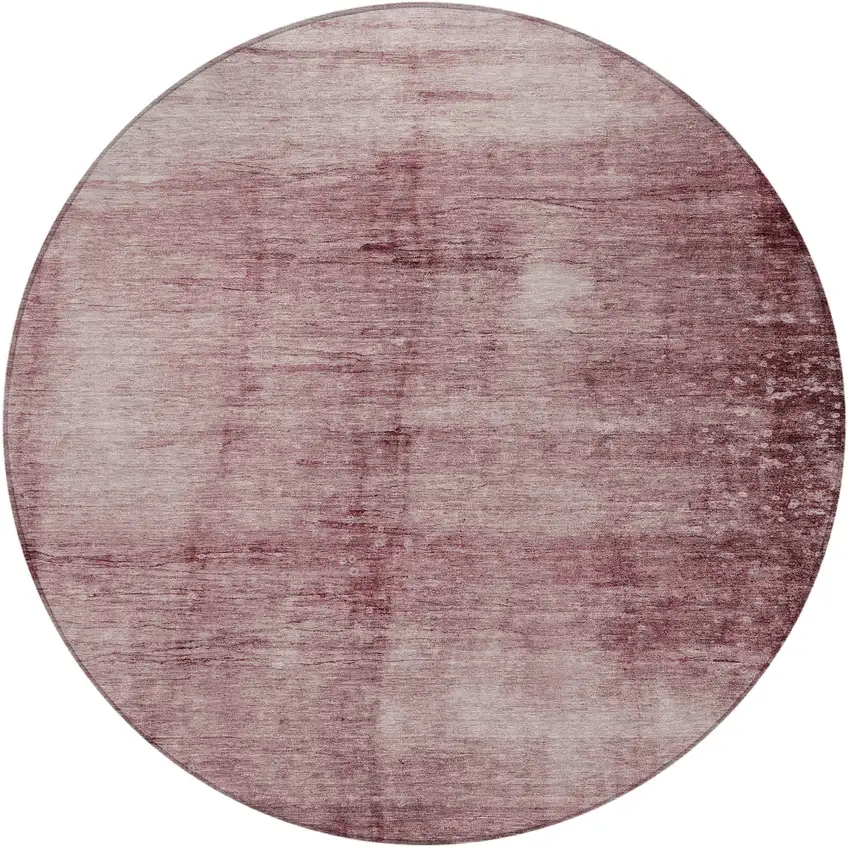 8' Blush And Mauve Round Abstract Washable Indoor Outdoor Area Rug Photo 3
