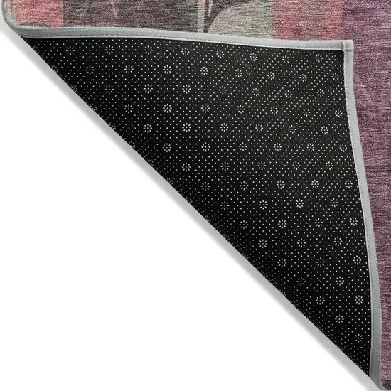 8' Blush And Pale Aqua Round Floral Washable Indoor Outdoor Area Rug Photo 5