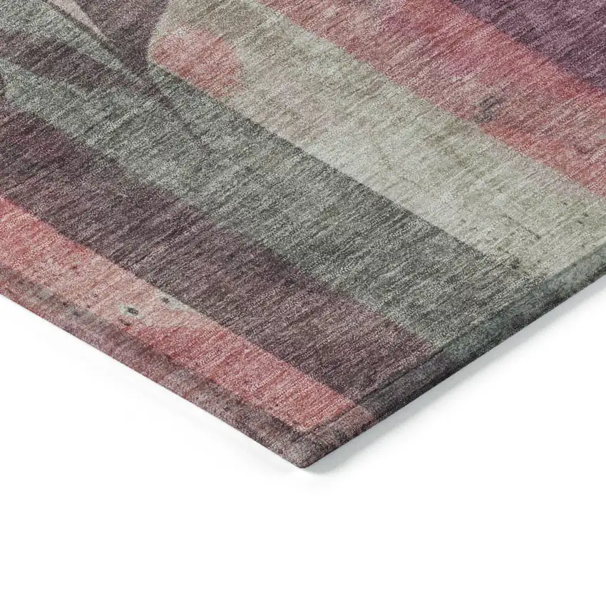 8' Blush And Pale Aqua Round Floral Washable Indoor Outdoor Area Rug Photo 8