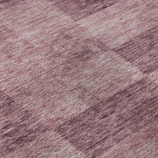 8' Blush And Pink Geometric Washable Round Rug With UV Protection Photo 7