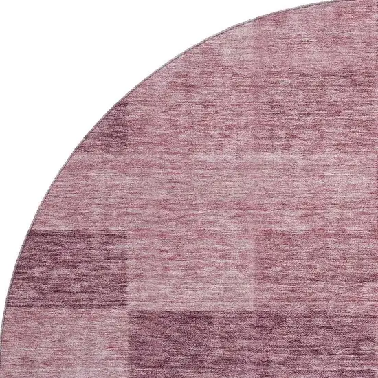 8' Blush And Pink Geometric Washable Round Rug With UV Protection Photo 2