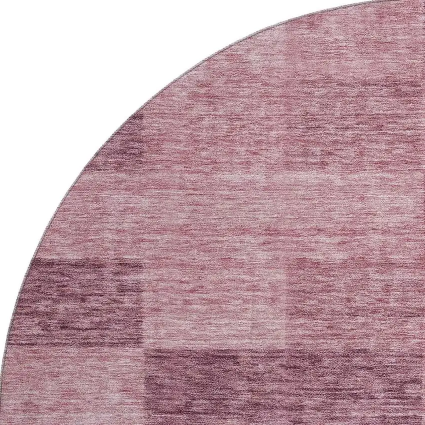 8' Blush And Pink Geometric Washable Round Rug With UV Protection Photo 2