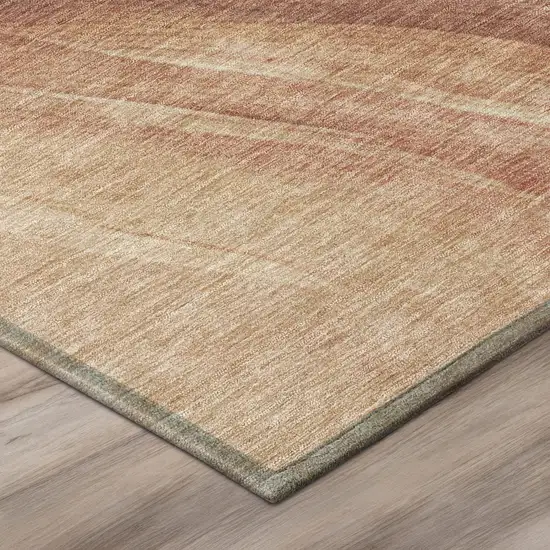 8' Blush And Pink Round Abstract Washable Indoor Outdoor Area Rug Photo 5