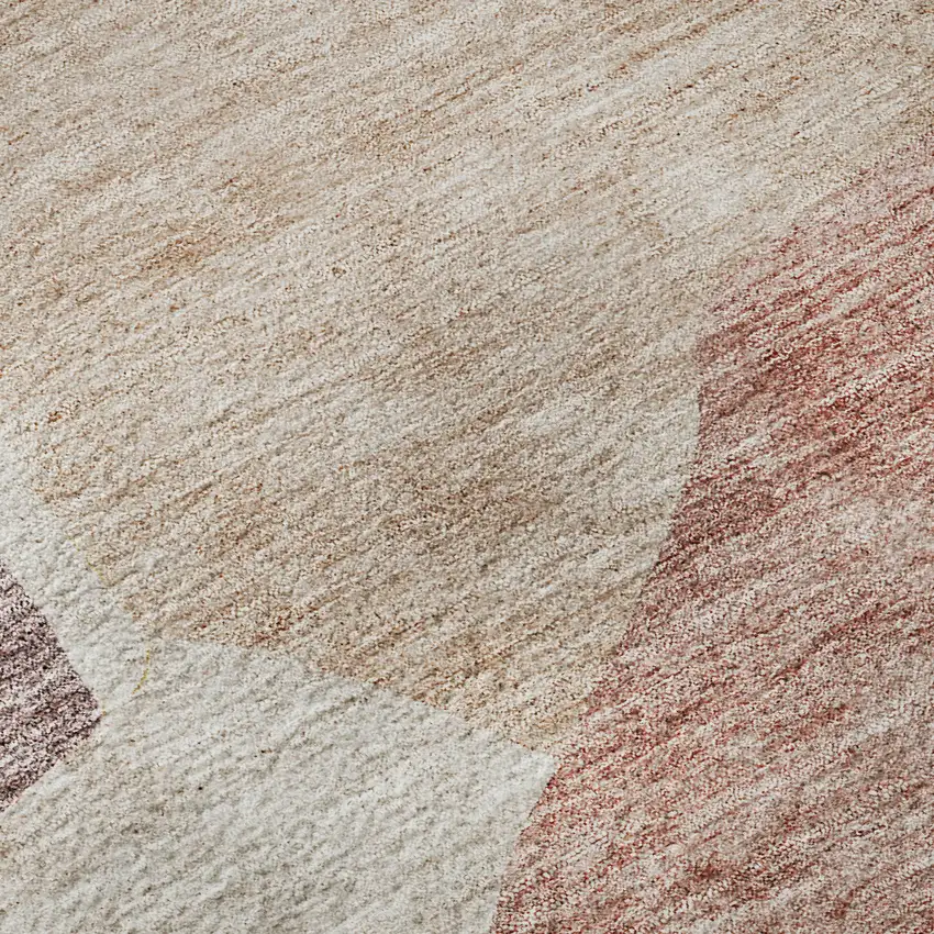 8' Blush And Plum Abstract Washable Round Rug With UV Protection Photo 9