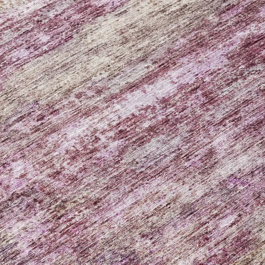 8' Blush Brown And Beige Round Abstract Washable Indoor Outdoor Area Rug Photo 8