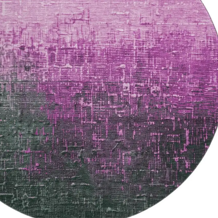 8' Blush Eggplant And Charcoal Ombre Washable Round Rug With UV Protection Photo 2