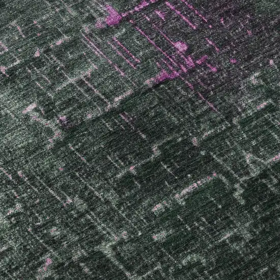 8' Blush Eggplant And Charcoal Ombre Washable Round Rug With UV Protection Photo 8