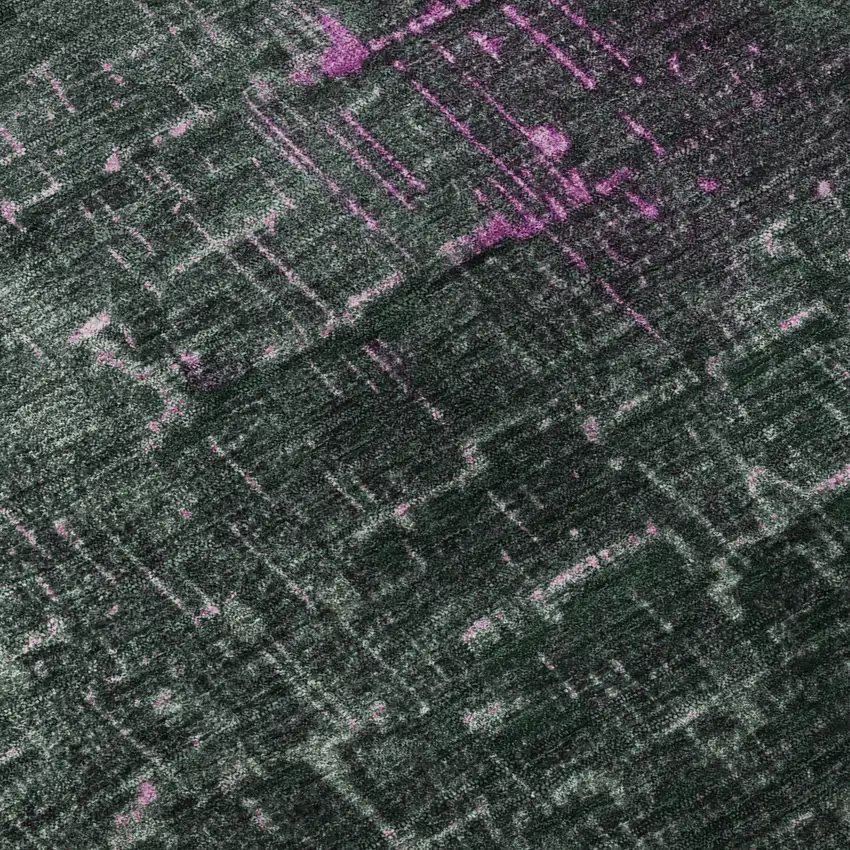 8' Blush Eggplant And Charcoal Ombre Washable Round Rug With UV Protection Photo 8