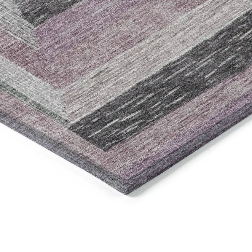 8' Blush Gray And Green Round Geometric Washable Indoor Outdoor Area Rug Photo 8