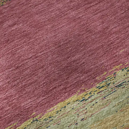 8' Blush Orange And Teal Abstract Washable Area Rug With UV Protection Photo 7