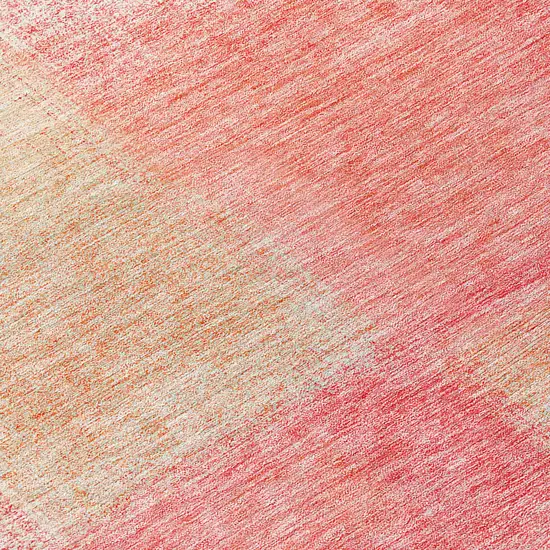8' Blush Pink And Ivory Round Abstract Washable Indoor Outdoor Area Rug Photo 8