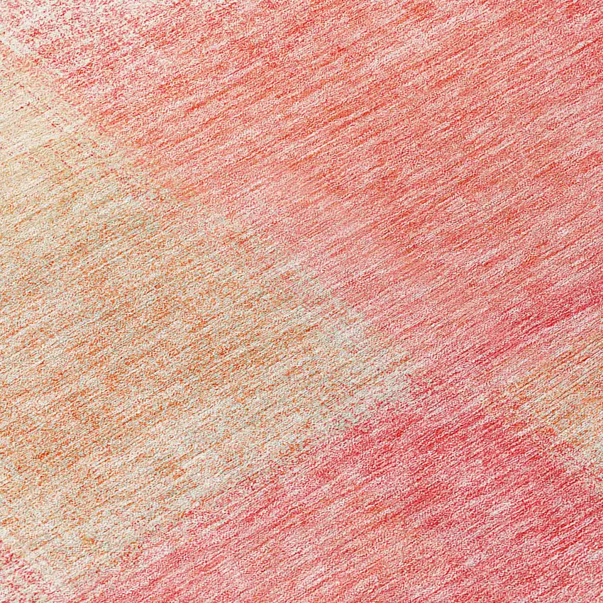 8' Blush Pink And Ivory Round Abstract Washable Indoor Outdoor Area Rug Photo 8