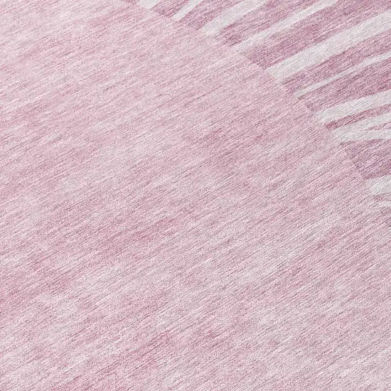 8' Blush Pink And Mauve Round Abstract Washable Indoor Outdoor Area Rug Photo 8