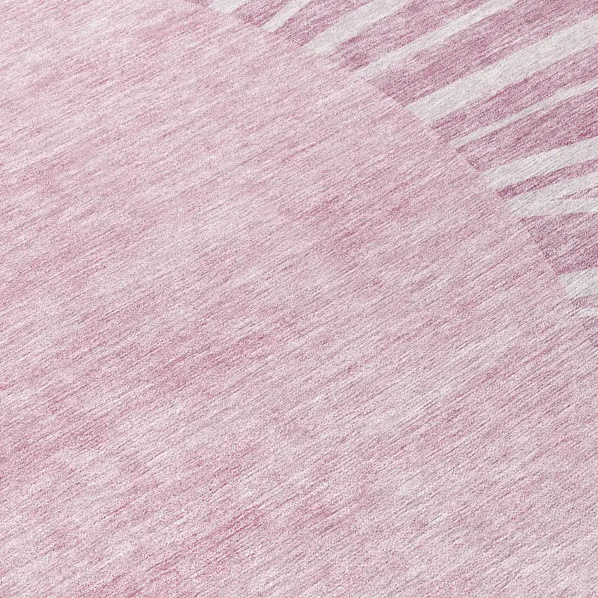8' Blush Pink And Mauve Round Abstract Washable Indoor Outdoor Area Rug Photo 8