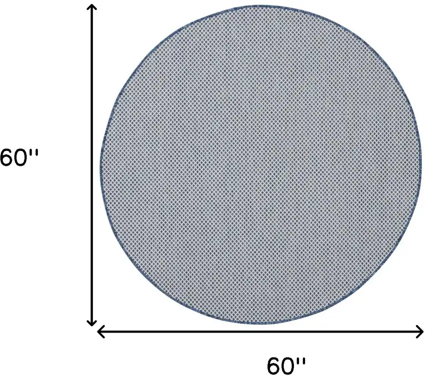 5' Bone Round Geometric Power Loom Area Rug Photo 8