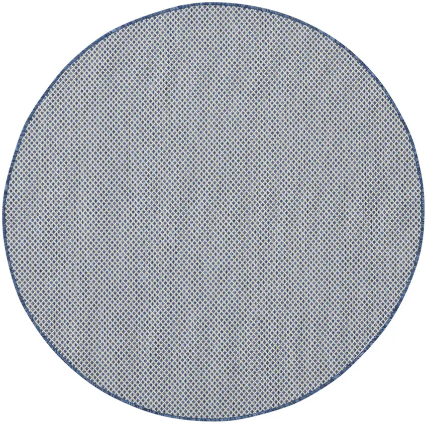 5' Bone Round Geometric Power Loom Area Rug Photo 1