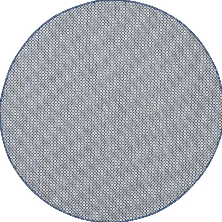 5' Bone Round Geometric Power Loom Area Rug Photo 7