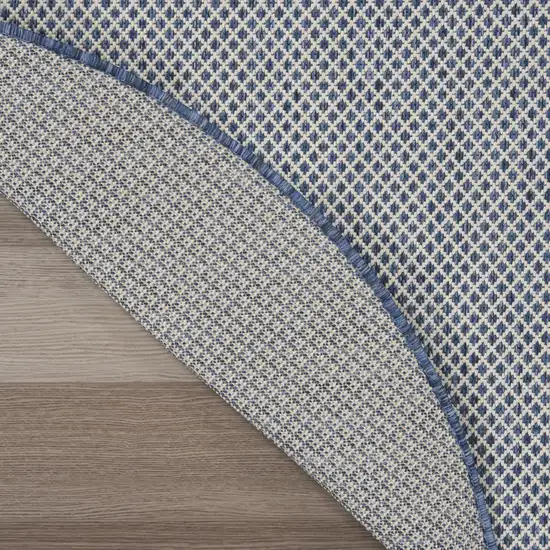 4' Bone Round Geometric Power Loom Area Rug Photo 9