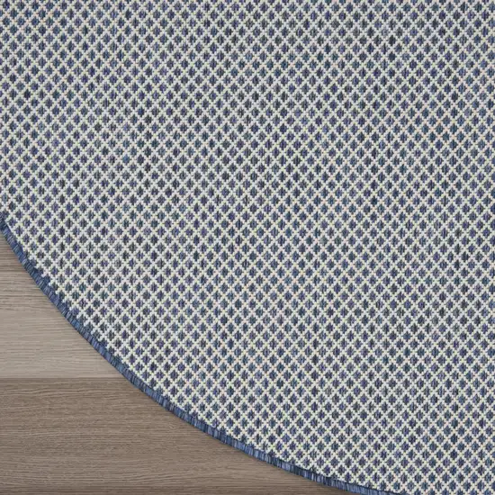 4' Bone Round Geometric Power Loom Area Rug Photo 6