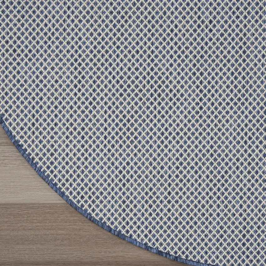 4' Bone Round Geometric Power Loom Area Rug Photo 6