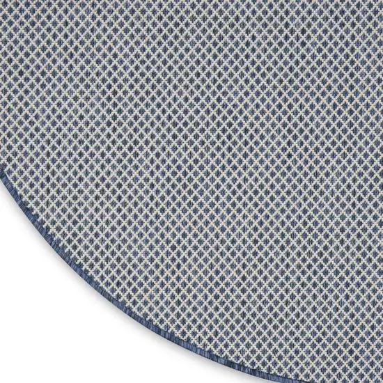 4' Bone Round Geometric Power Loom Area Rug Photo 5