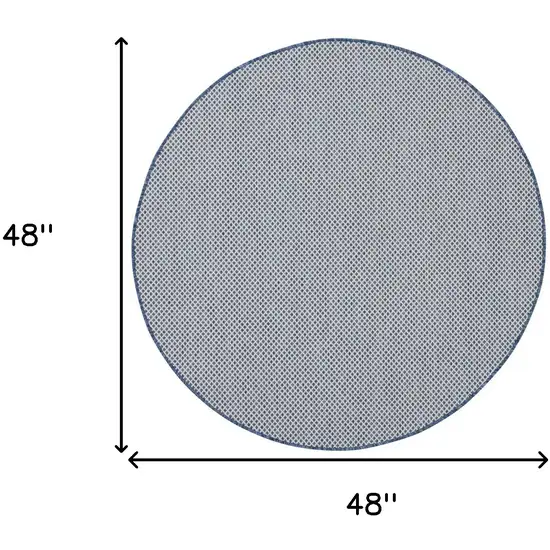 4' Bone Round Geometric Power Loom Area Rug Photo 3