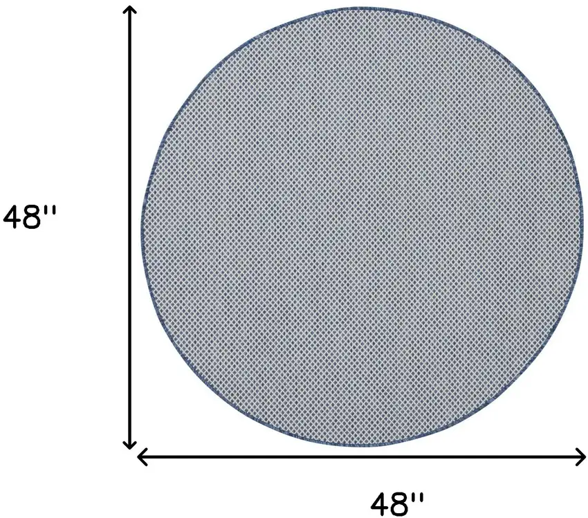 4' Bone Round Geometric Power Loom Area Rug Photo 3