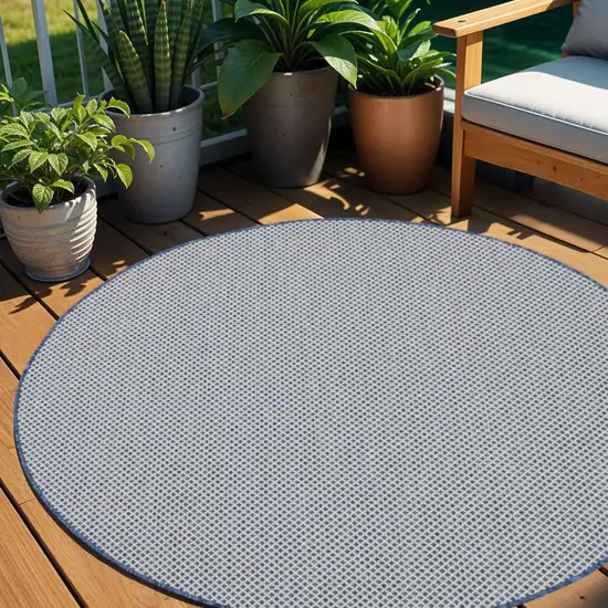 4' Bone Round Geometric Power Loom Area Rug Photo 1