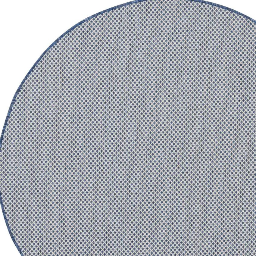 4' Bone Round Geometric Power Loom Area Rug Photo 6