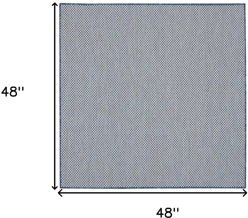 4' Bone Square Geometric Power Loom Area Rug Photo 7