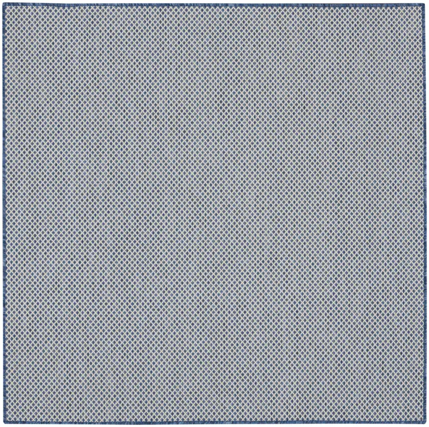 4' Bone Square Geometric Power Loom Area Rug Photo 2