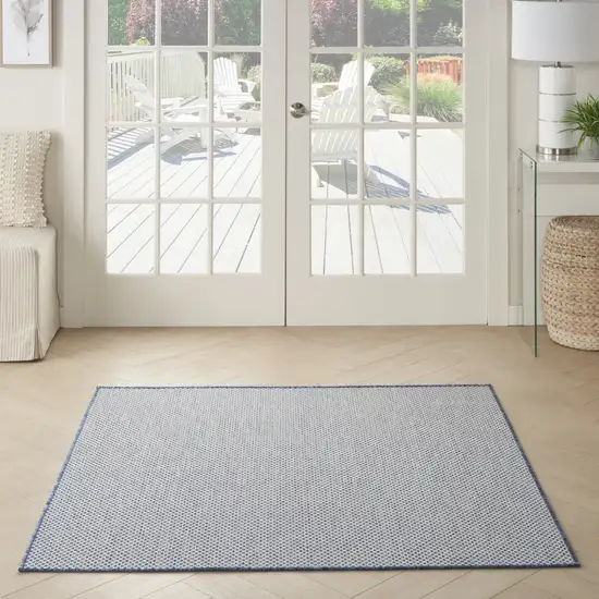 4' Bone Square Geometric Power Loom Area Rug Photo 6