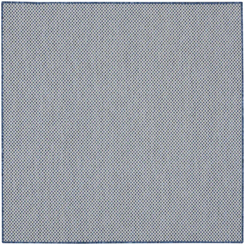 5' Bone Square Geometric Power Loom Area Rug Photo 1