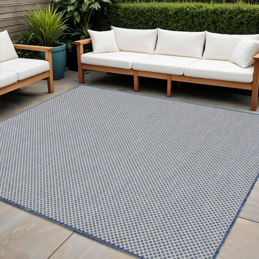 5' Bone Square Geometric Power Loom Area Rug Photo 1