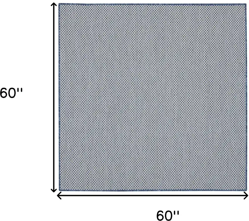 5' Bone Square Geometric Power Loom Area Rug Photo 8