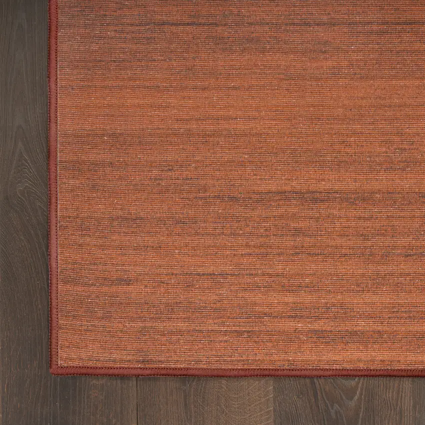 10' Brick Red Abstract Washable Runner Rug Photo 8