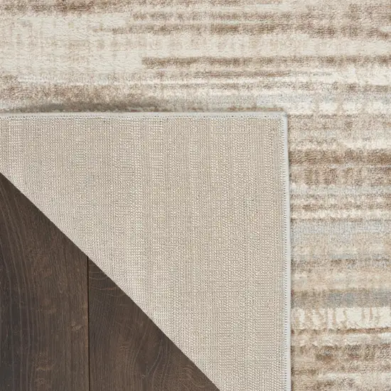 12' Brown Abstract Power Loom Runner Rug Photo 9