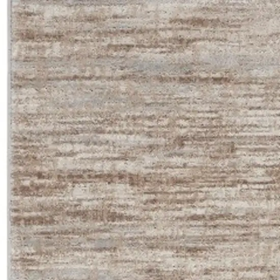12' Brown Abstract Power Loom Runner Rug Photo 3