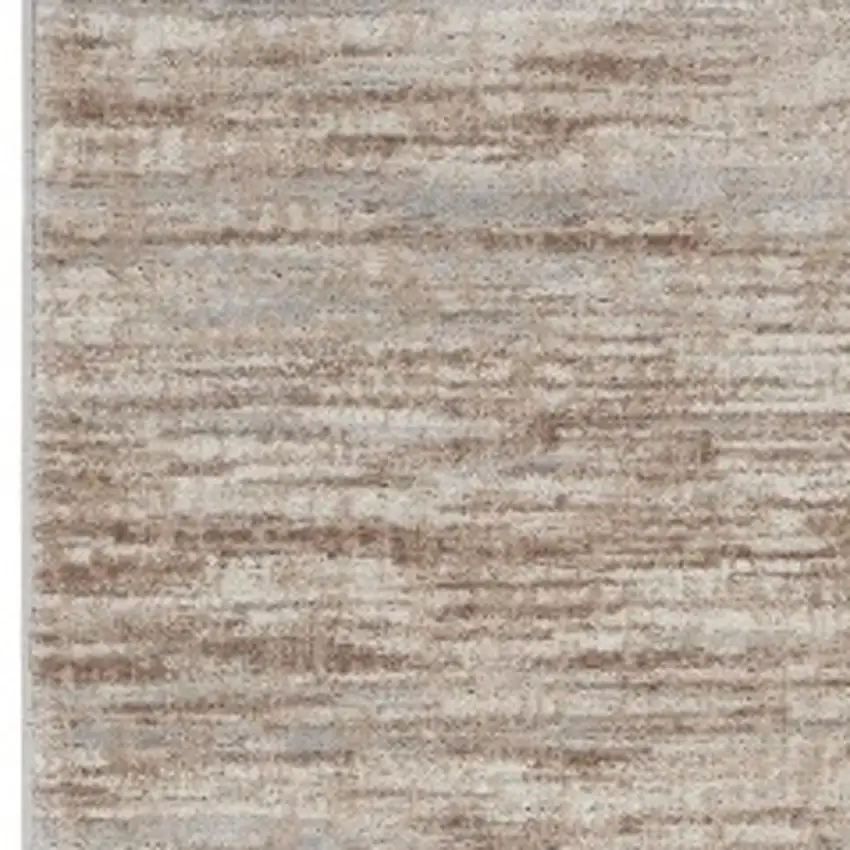 12' Brown Abstract Power Loom Runner Rug Photo 3