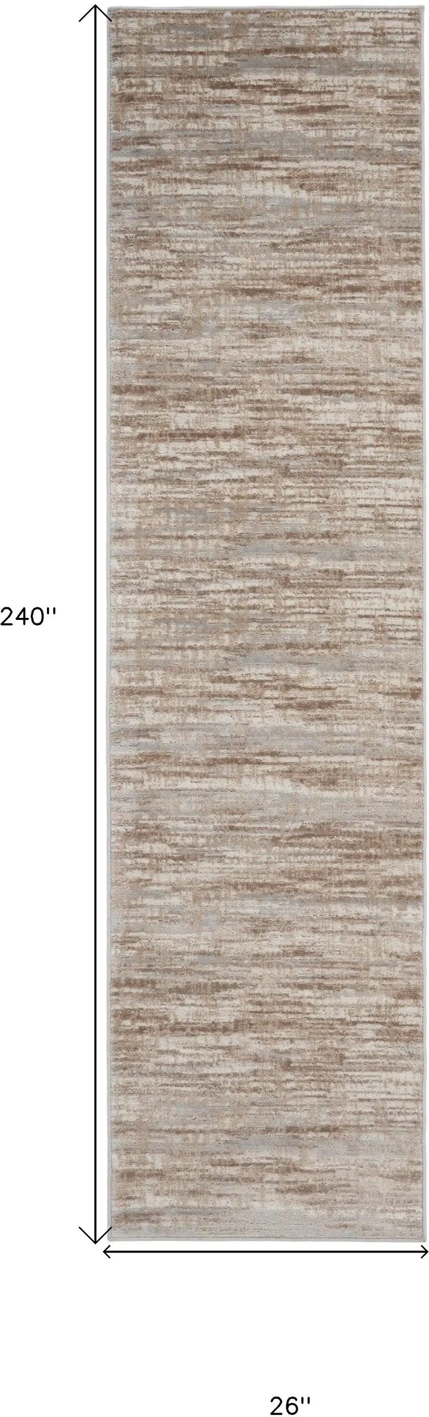 20' Brown Abstract Power Loom Runner Rug Photo 6