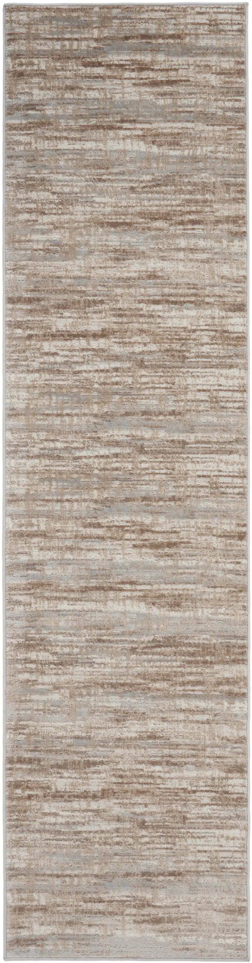 20' Brown Abstract Power Loom Runner Rug Photo 9