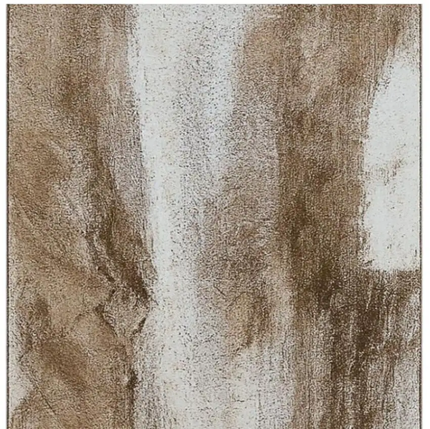 8' Brown And Beige Abstract Runner Rug Photo 5