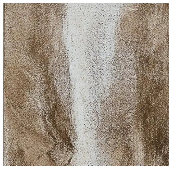 8' Brown Abstract Runner Rug Photo 4